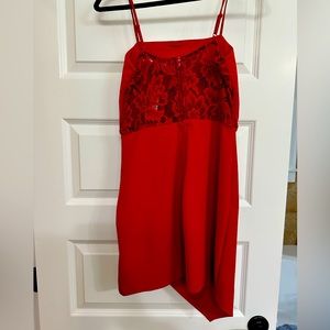 NWT 🌟 red asymmetrical dress